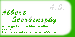 albert sterbinszky business card